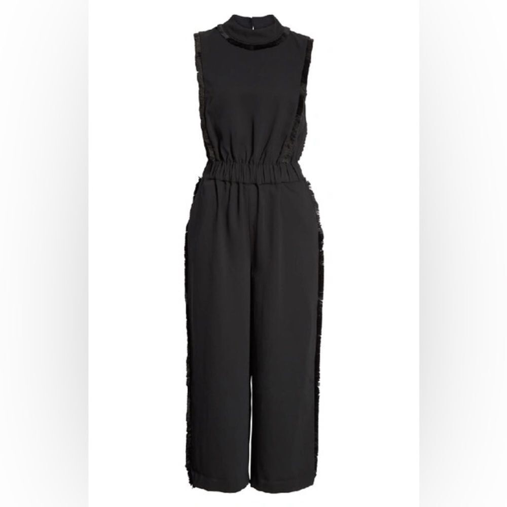 Ted Baker BETHZI FRINGE DETAIL JUMPSUIT - BLACK